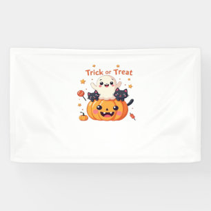 Cute Halloween - Kawaii Ghost and Black Cats Class Banner