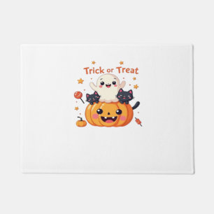 Cute Halloween - Kawaii Ghost and Black Cats Class Doormat