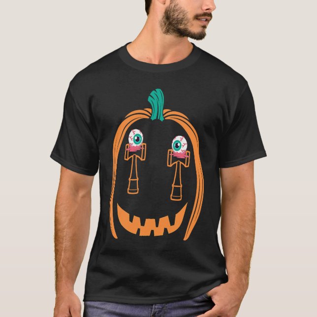 Cute Halloween Kendama Costume with Spiked Eyes T-Shirt (Front)