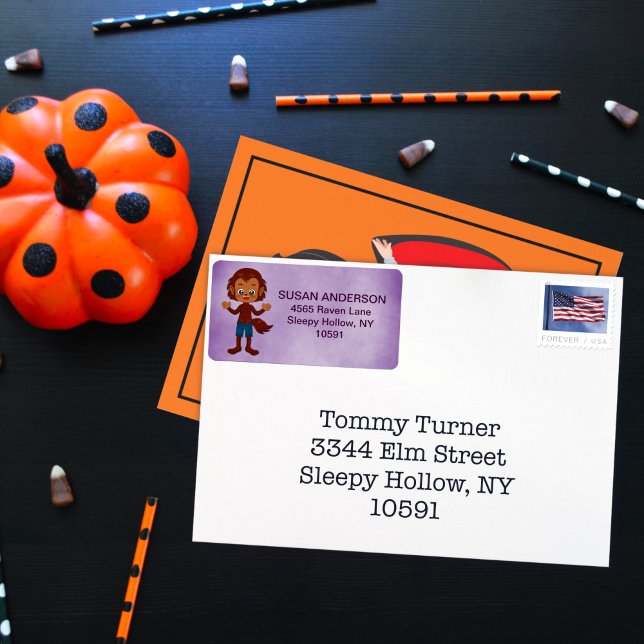 Cute Halloween Kid’s Costume Party Werewolf Label (Creator Uploaded)