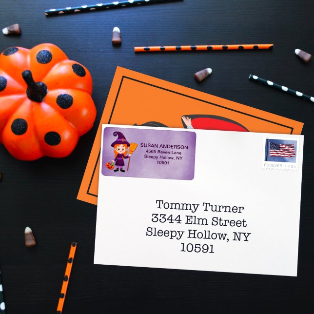 Cute Halloween Kid’s Costume Party Witch Label (Creator Uploaded)