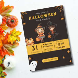 Cute Halloween Kids Costume Party Invitation