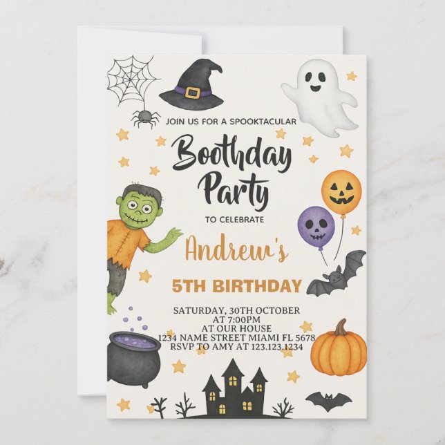 Cute Halloween Kids Party Invitation (Front)