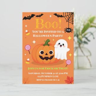 Cute Halloween Kids Party Invitation | Friendly
