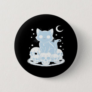 Cute Halloween Kitten Cat Gothic Aesthetic Essenti 6 Cm Round Badge