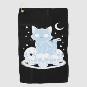 Cute Halloween Kitten Cat Gothic Aesthetic Essenti Golf Towel