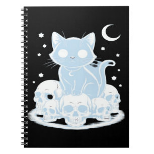 Cute Halloween Kitten Cat Gothic Aesthetic Essenti Notebook