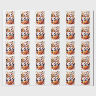 Cute Halloween Kittens Dog Tag - Spooky Cat Pet ID Wrapping Paper