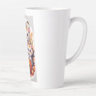 Cute Halloween Kittens with Pumpkin Card - 3 Cats Latte Mug