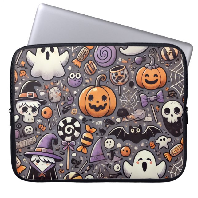 Cute Halloween Laptop Sleeve (Front)