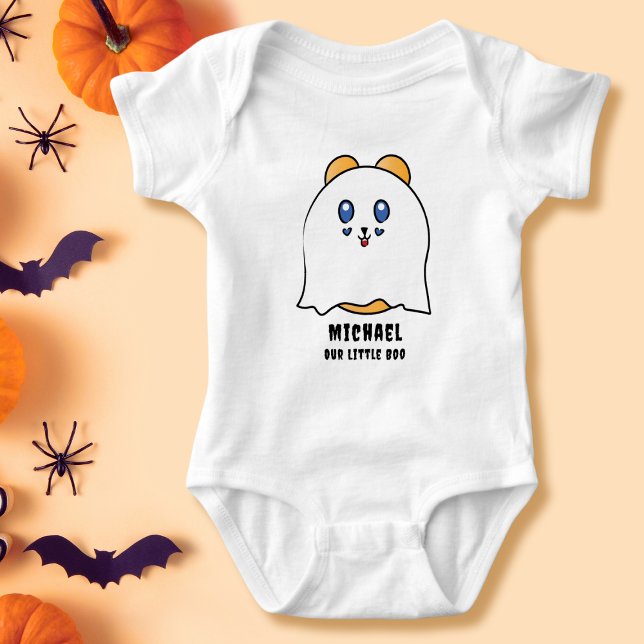 Cute Halloween Little Boo Ghost Personalised   Baby Bodysuit (Creator Uploaded)