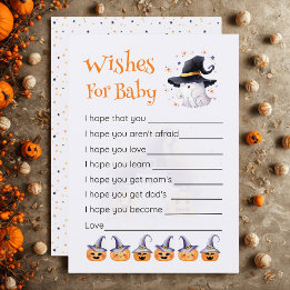 Cute Halloween Little Boo is Due Wishes For Baby  Invitation