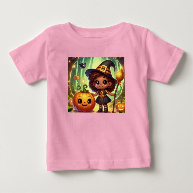 Cute Halloween little witch Baby T-Shirt (Front)