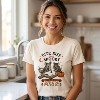 Cute Halloween Mice Baking | Bite Size & Spooky Tri-Blend Shirt