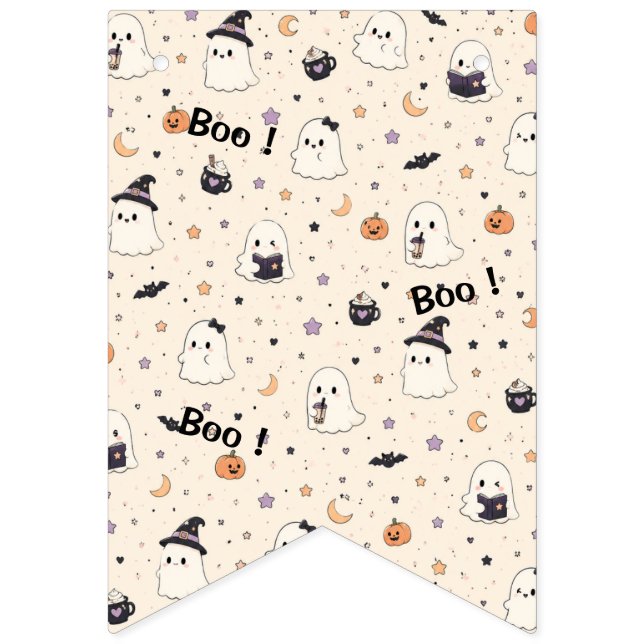 Cute Halloween Mini Ghost Bunting Banner (Second Flag)