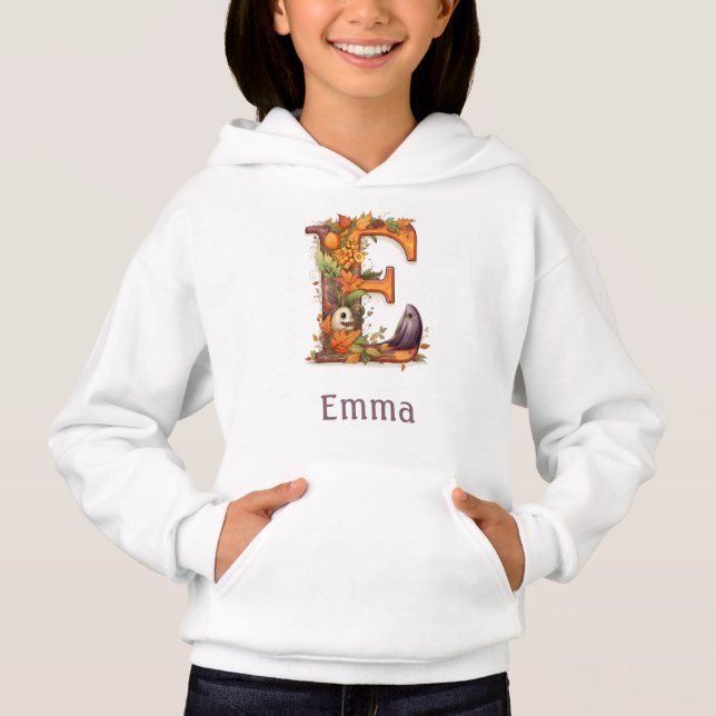 Cute Halloween Monogram Letter E Hoodie (Front)
