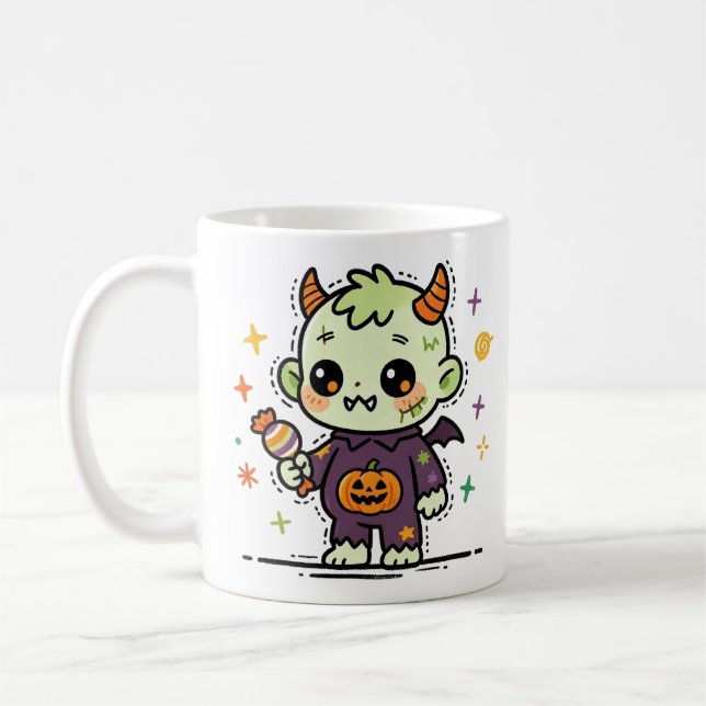 Cute Halloween Monster Kids Coffee Mug (Left)