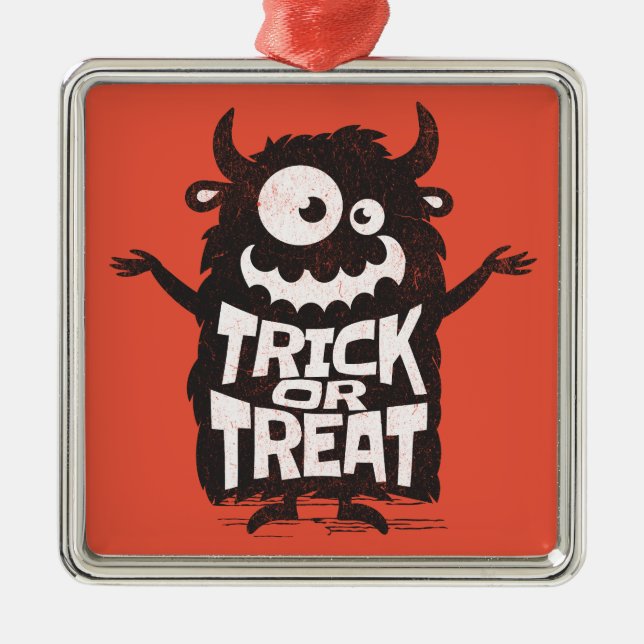 Cute Halloween monster Metal Tree Decoration (Front)