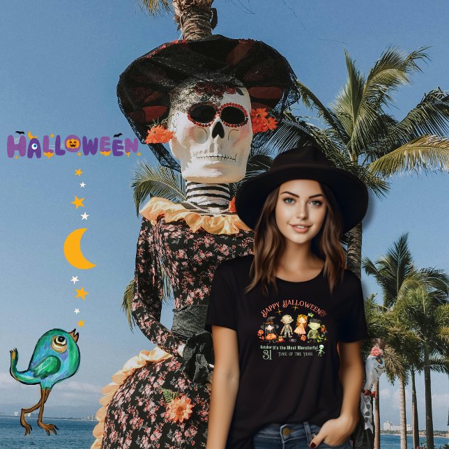 Cute Halloween Monsters Party T-Shirt Tri-Blend Shirt (Cute Halloween Monsters Party T-Shirt Tri-Blend Shirt)