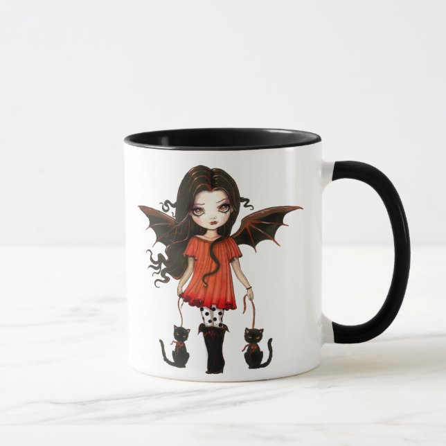 Cute Halloween Mug Little Vampire with Cats (Right)