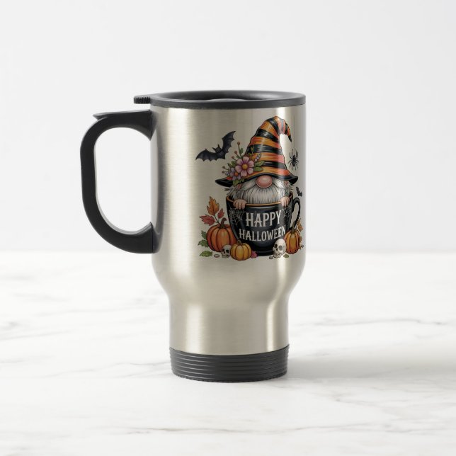 Cute Halloween Mug with Elf in Coffee Cup | Happy  (Left)