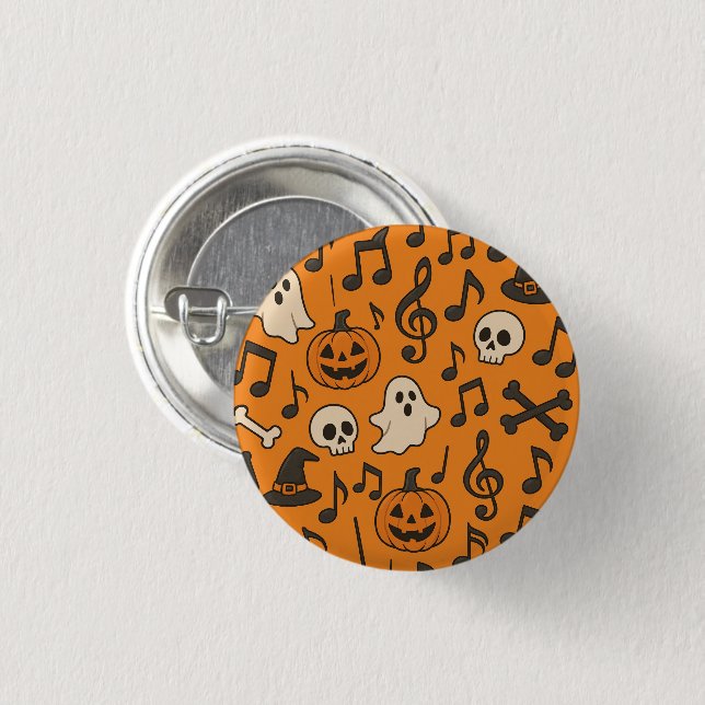 Cute Halloween Music Button (Front & Back)