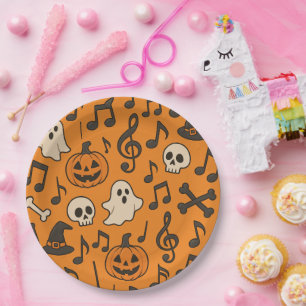 Cute Halloween Music Paper Plates