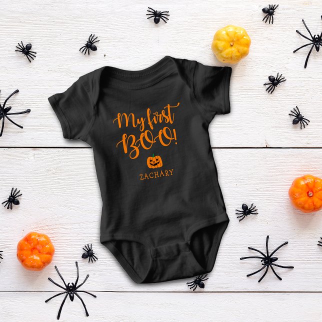 Cute Halloween My First Boo Pumpkin Name Baby Bodysuit (Cute Halloween My First Boo Pumpkin Name Baby Bodysuit)