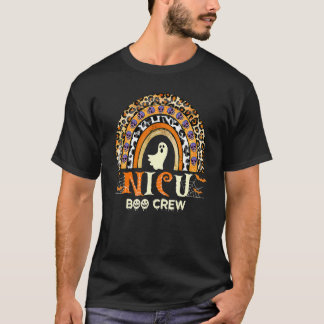 Cute Halloween Nicu Nurse Boo Crew Nursing Rainbo T-Shirt