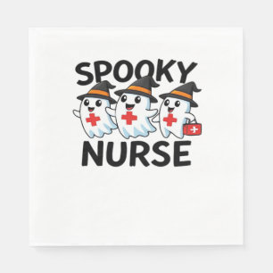 Cute Halloween Nurse Ghosts Cartoon Classic T-Shir Napkin