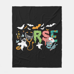 Cute Halloween Nurse Nursing Zombie Halloween Fleece Blanket