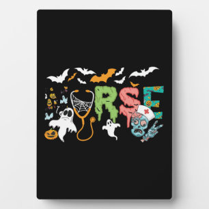 Cute Halloween Nurse Nursing Zombie Halloween Plaque