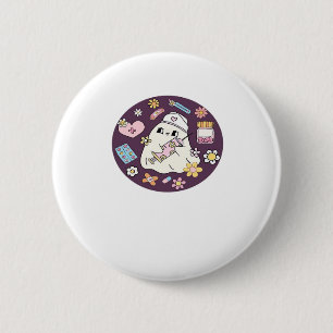Cute Halloween Nurse Oversized T-Shirt 6 Cm Round Badge