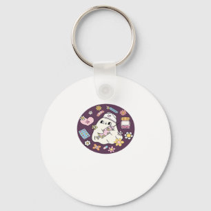 Cute Halloween Nurse Oversized T-Shirt Key Ring