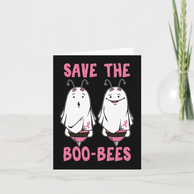 Cute Halloween October Breast Cancer Awareness Sav Card (Front)