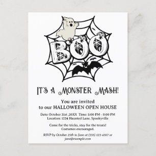 Cute Halloween Open House Invitation Postcard