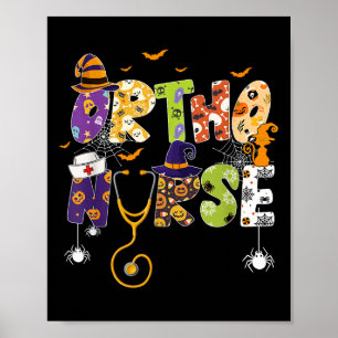 Cute Halloween Ortho Nurse Boo Boo Crew Ghost Spoo Poster