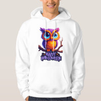 Cute Halloween Owl – Colourful Spooky Night Art