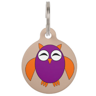 Cute Halloween Owl Custom Dog Tag