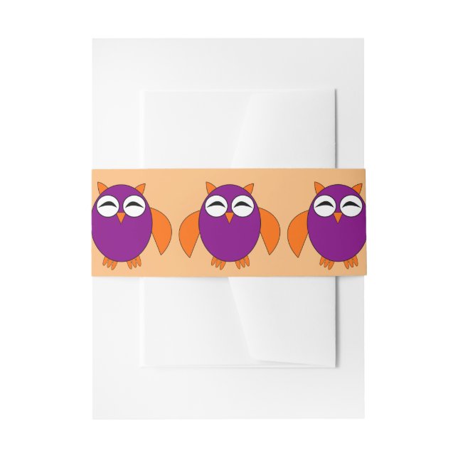 Cute Halloween Owl Invitation Belly Band (Front Example)
