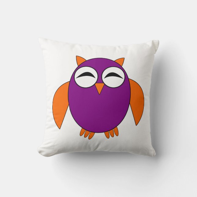 Cute Halloween Owl Pillow (Front)