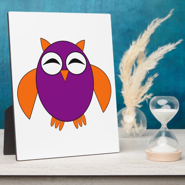 Cute Halloween Owl Plaque (Side)
