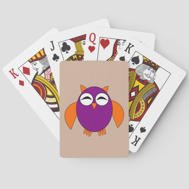 Cute Halloween Owl Playing cards (Back)