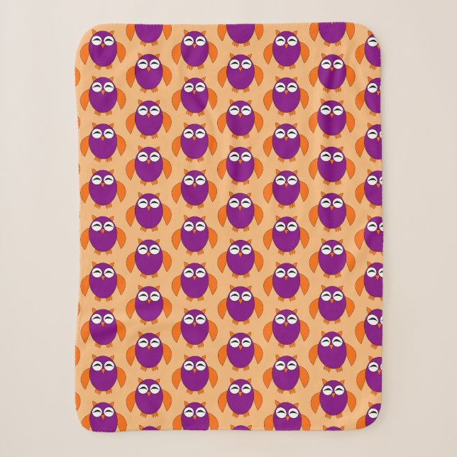 Cute Halloween Owl Sherpa Blanket (Front)