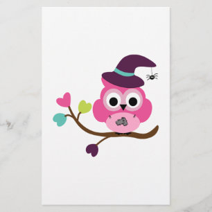 Cute Halloween Owl Stationery
