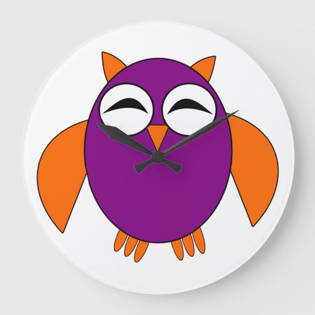 Cute Halloween Owl Wall Clock (Front)