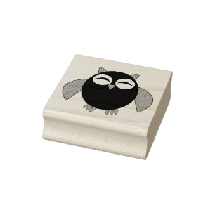 Cute Halloween Owl Wood Art Stamp