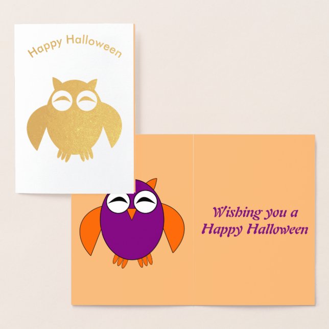 Cute Halloween Owln Foil Card (Display)