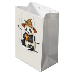 Cute Halloween Panda Pumpkin Gift Bag
