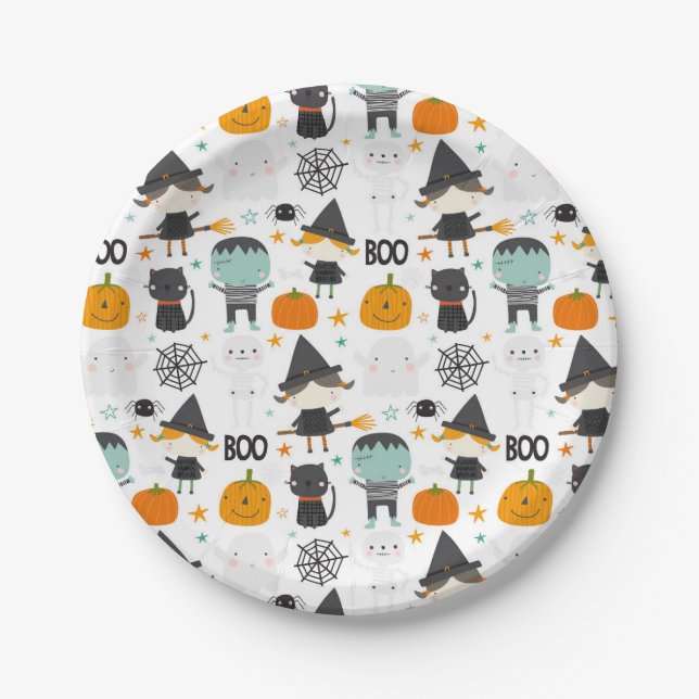 Cute Halloween Paper Plates (Front)